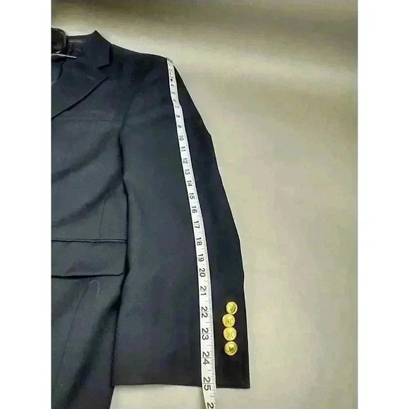 LRL Ralph Lauren Blazer Sport Coat Jacket Sz 41R Navy Blue Gold Button 100% Wool - Picture 6 of 14